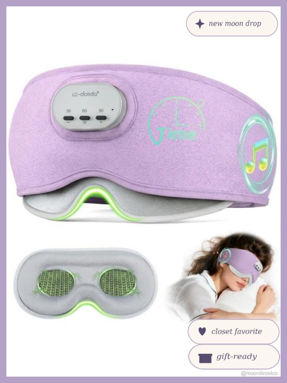 Voice Control Bluetooth Sleep Mask Bamboo Cotton Headphones 3D Cups Timer
